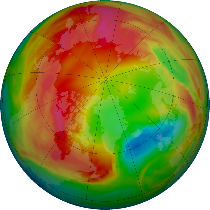 Arctic ozone map for 30 January 1982
